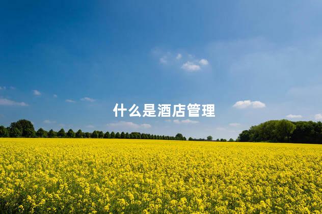 什么是酒店管理