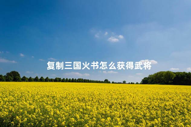 复制三国火书怎么获得武将 复制三国火书怎么获得武将