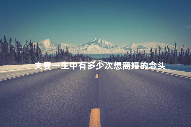 夫妻一生中有多少次想离婚的念头