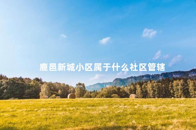 鹿邑新城小区属于什么社区管辖 鹿邑新城小区属于什么社区管辖