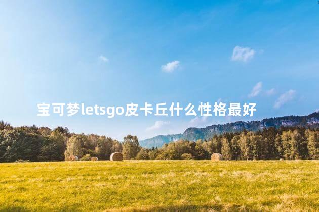 宝可梦letsgo皮卡丘什么性格最好