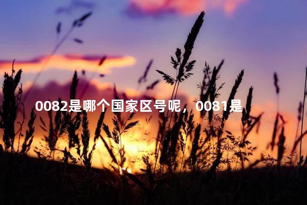 0082是哪个国家区号呢，0081是哪个国家区号