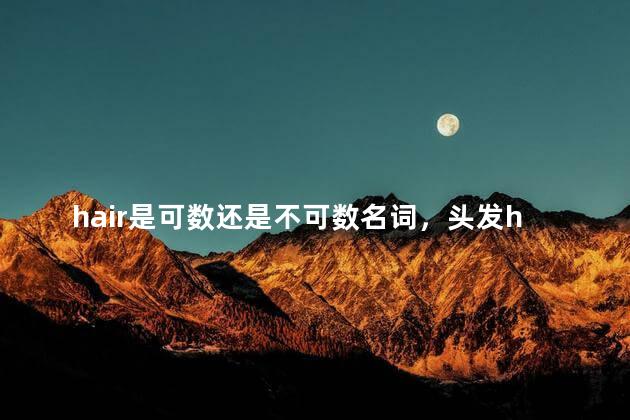 hair是可数还是不可数名词，头发hair是可数还是不可数