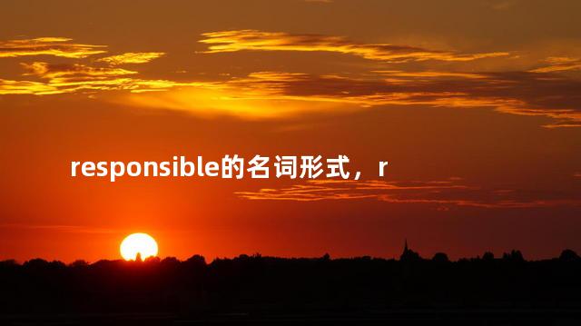 responsible的名词形式，responsible的名词可数吗