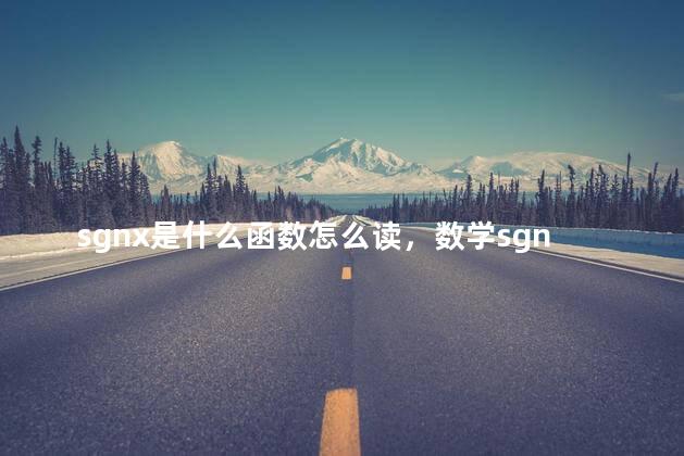 sgnx是什么函数怎么读，数学sgnx是什么函数