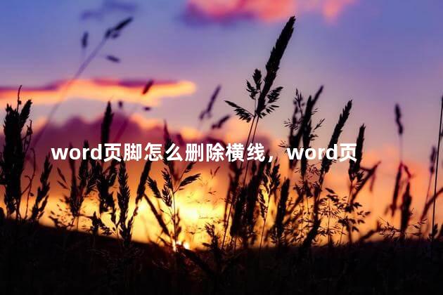 word页脚怎么删除横线，word页脚怎么删除分节符