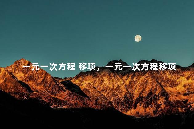一元一次方程 移项，一元一次方程移项题带答案过程