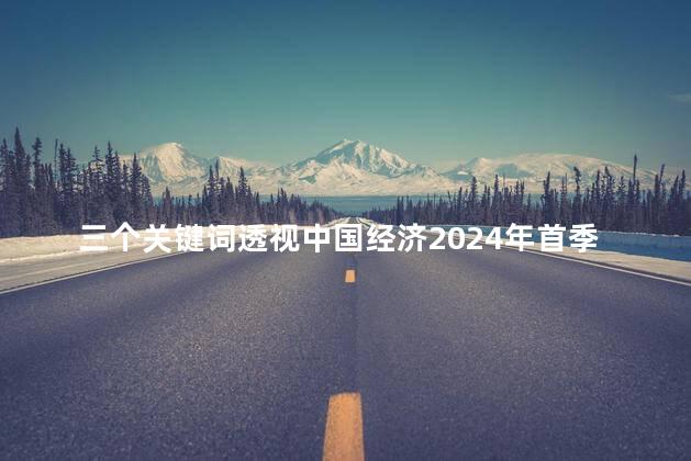 三个关键词透视中国经济2024年首季报