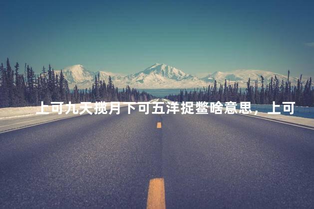 上可九天揽月下可五洋捉鳖啥意思，上可九天揽月下可五洋捉鳖的段子