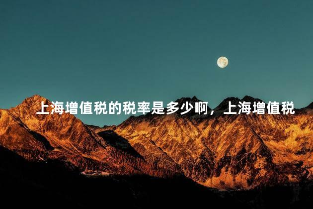 上海增值税的税率是多少啊，上海增值税的税率是多少2021
