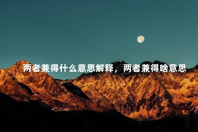 两者兼得什么意思解释，两者兼得啥意思
