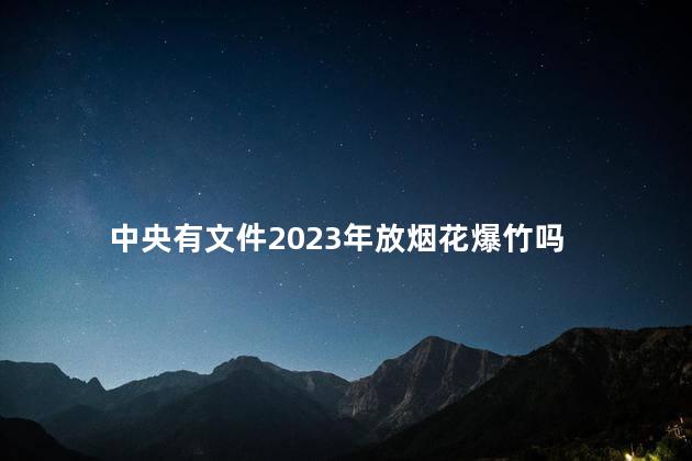 中央有文件2023年放烟花爆竹吗