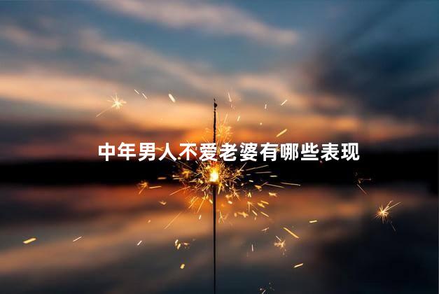 中年男人不爱老婆有哪些表现