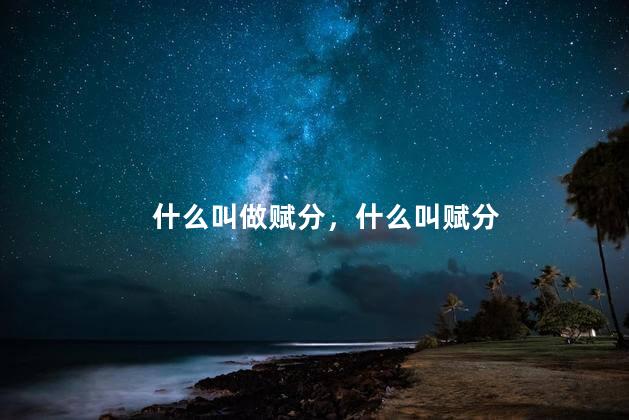 什么叫做赋分，什么叫赋分