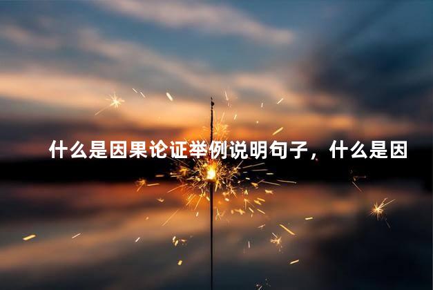 什么是因果论证举例说明句子，什么是因果论证举例说明的方法