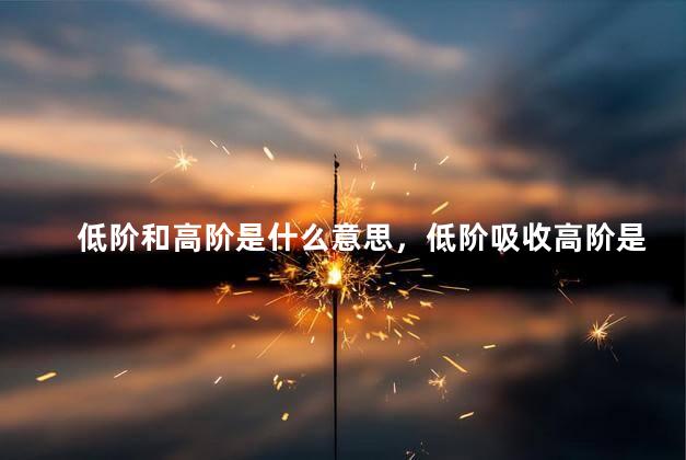 低阶和高阶是什么意思，低阶吸收高阶是什么意思