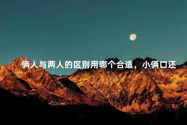 俩人与两人的区别用哪个合适，小俩口还是小两口