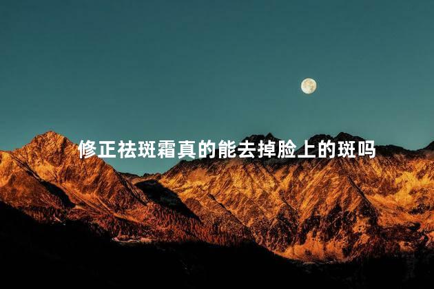 修正祛斑霜真的能去掉脸上的斑吗