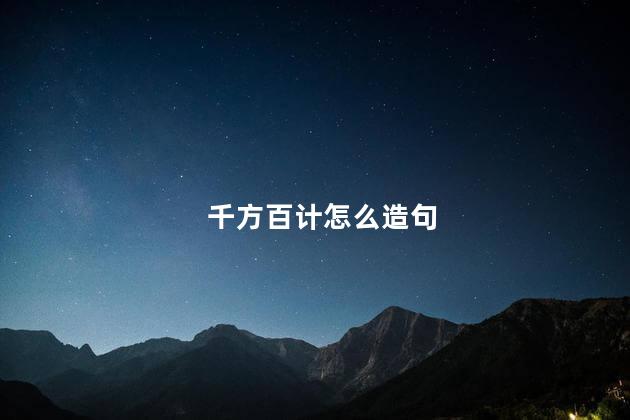 千方百计怎么造句