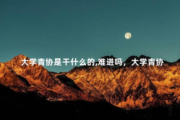 大学青协是干什么的,难进吗，大学青协是干什么的工作