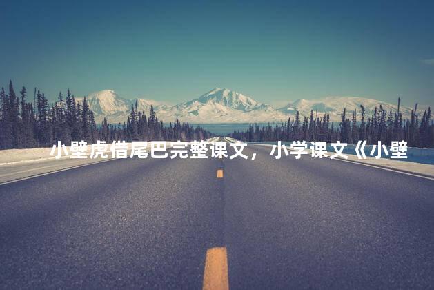 小壁虎借尾巴完整课文，小学课文《小壁虎借尾巴》