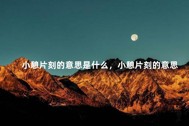 小憩片刻的意思是什么，小憩片刻的意思解释