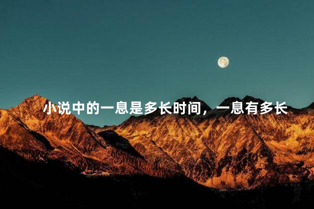 小说中的一息是多长时间，一息有多长
