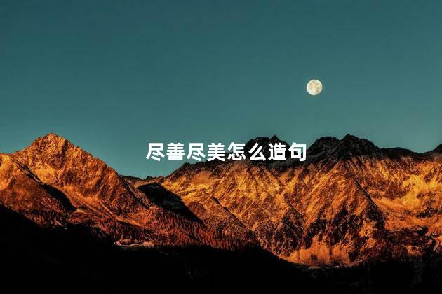 尽善尽美怎么造句