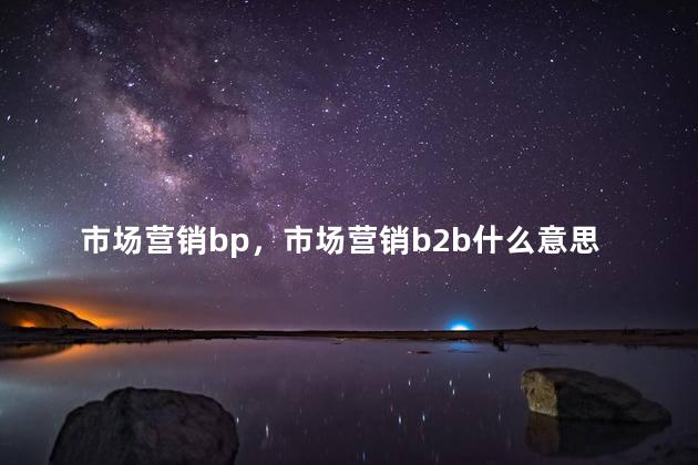 市场营销bp，市场营销b2b什么意思