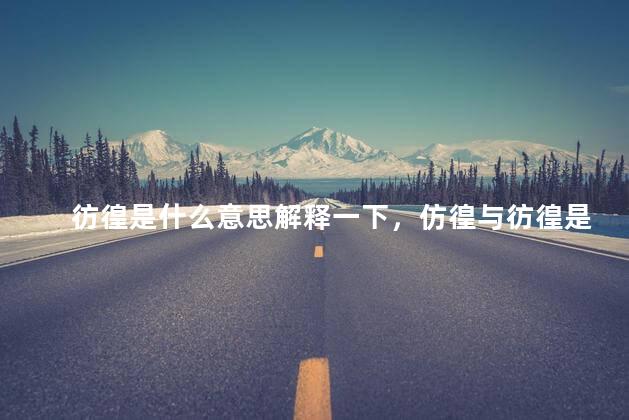 彷徨是什么意思解释一下，仿徨与彷徨是什么意思