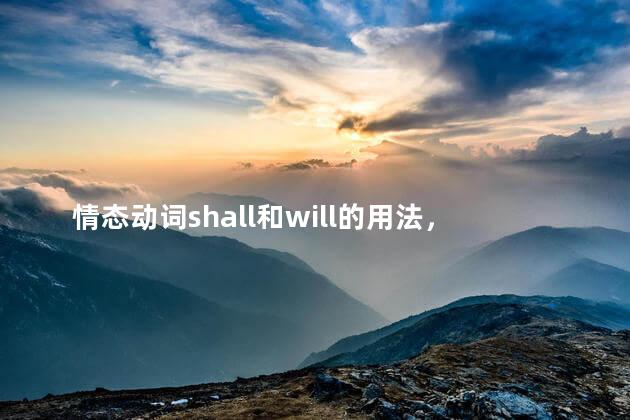 情态动词shall和will的用法，shall和will的用法总结