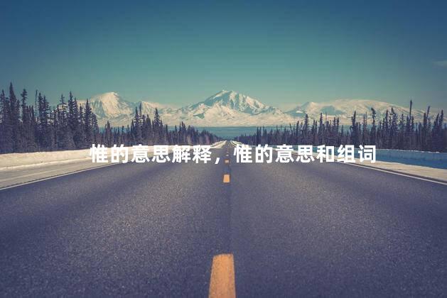 惟的意思解释，惟的意思和组词