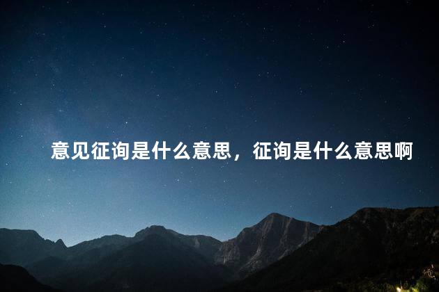 意见征询是什么意思，征询是什么意思啊