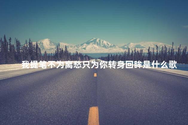 我提笔不为离愁只为你转身回眸是什么歌，我提你不为离愁只为你转身回眸