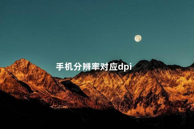 手机分辨率对应dpi