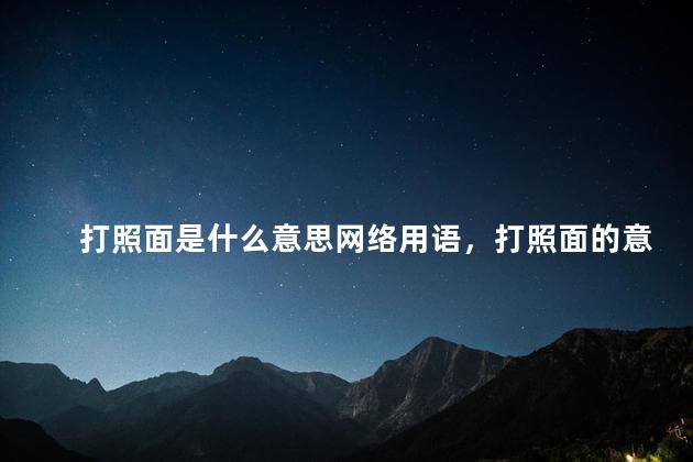 打照面是什么意思网络用语，打照面的意思