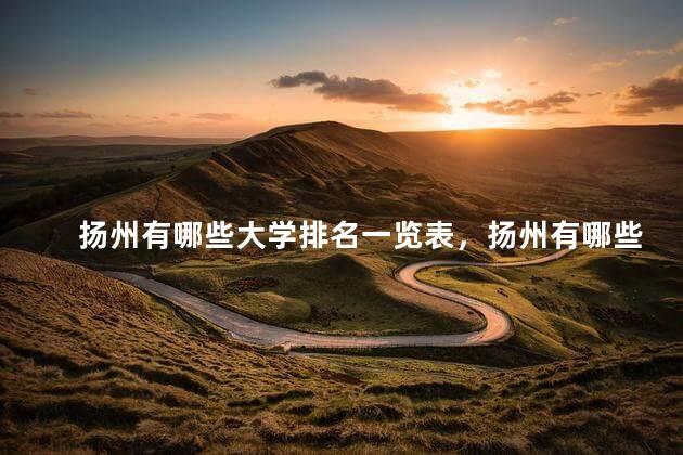 扬州有哪些大学排名一览表，扬州有哪些大学一本