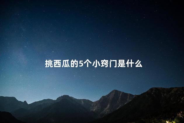挑西瓜的5个小窍门是什么