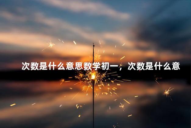 次数是什么意思数学初一，次数是什么意思数学