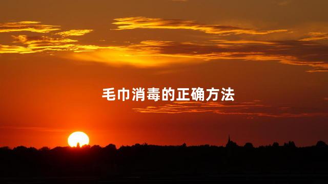 毛巾消毒的正确方法