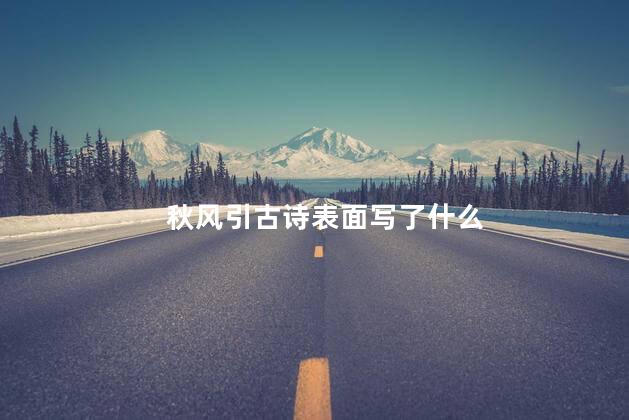 秋风引古诗表面写了什么