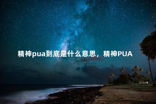 精神pua到底是什么意思，精神PUA是什么意思呢