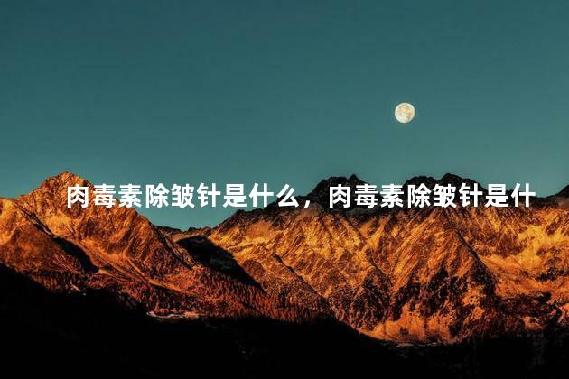 肉毒素除皱针是什么，肉毒素除皱针是什么成分
