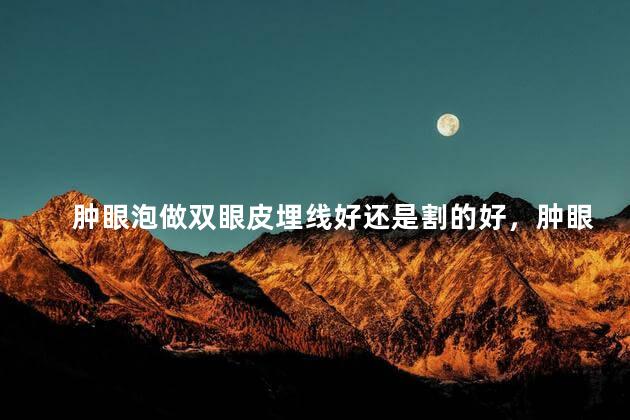 肿眼泡做双眼皮埋线好还是割的好，肿眼泡做双眼皮埋线好还是割的好呢