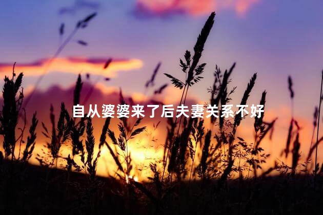 自从婆婆来了后夫妻关系不好