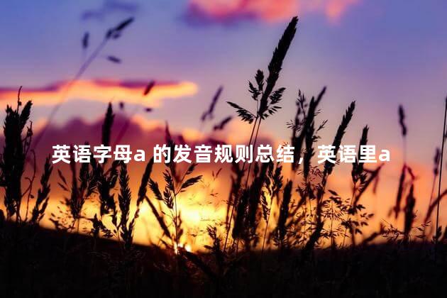 英语字母a 的发音规则总结，英语里a的发音规则