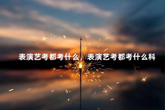 表演艺考都考什么，表演艺考都考什么科目