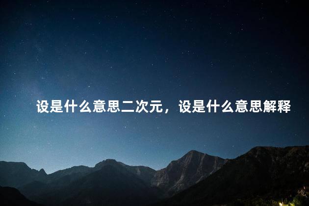 设是什么意思二次元，设是什么意思解释