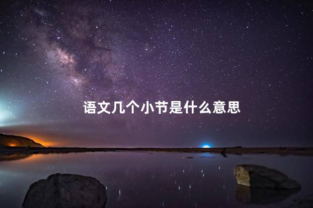 语文几个小节是什么意思