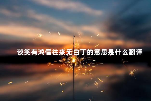 谈笑有鸿儒往来无白丁的意思是什么翻译，谈笑有鸿儒往来无白丁的意思是什么生肖